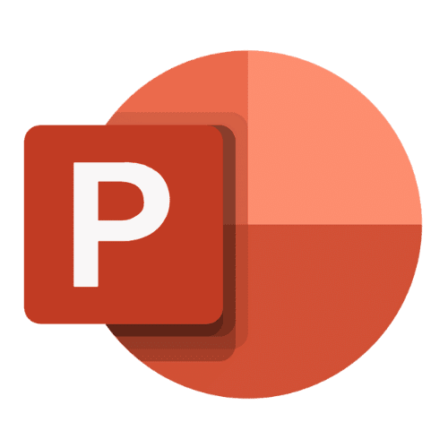 A powerpoint icon with the letter p.