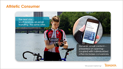 An image of a person on a bicycle with the text athletic consumer.